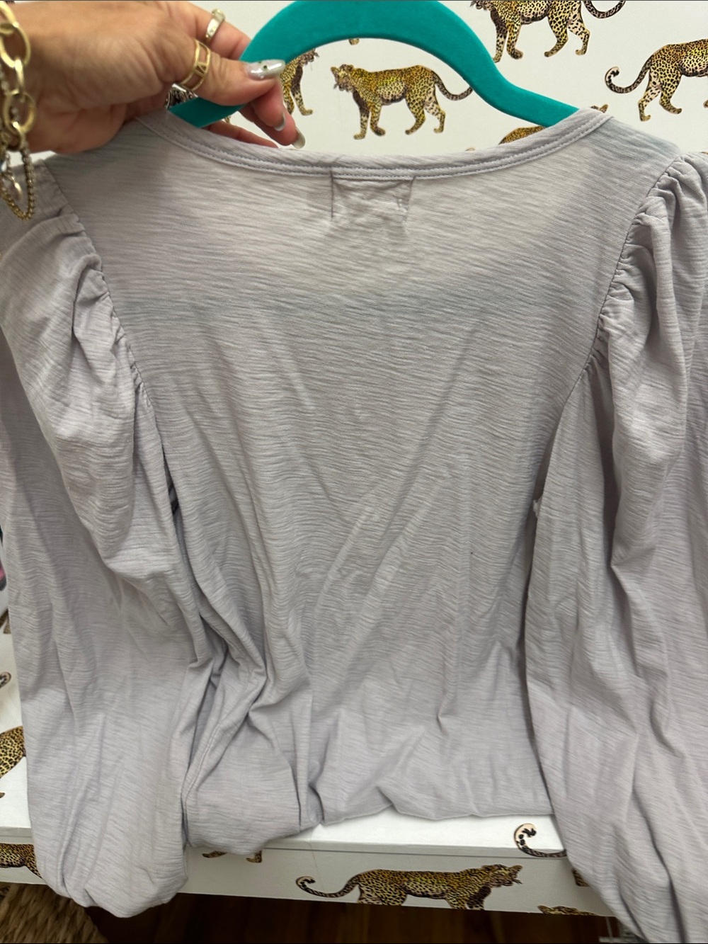 Light lavendar Nation LTD Puff-Sleeve Long Sleeve Top - size xs - Picture 4 of 5